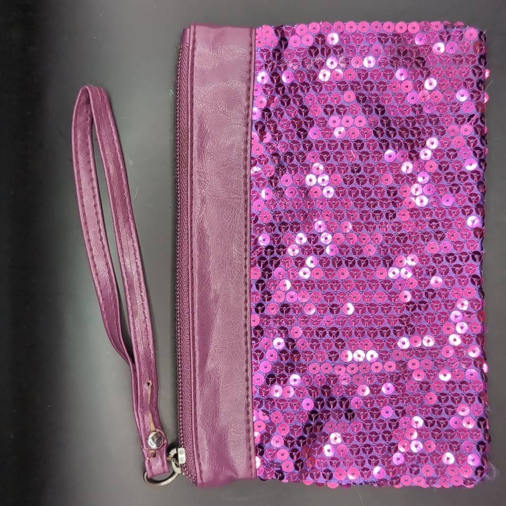 Purple Sequin Wristlet